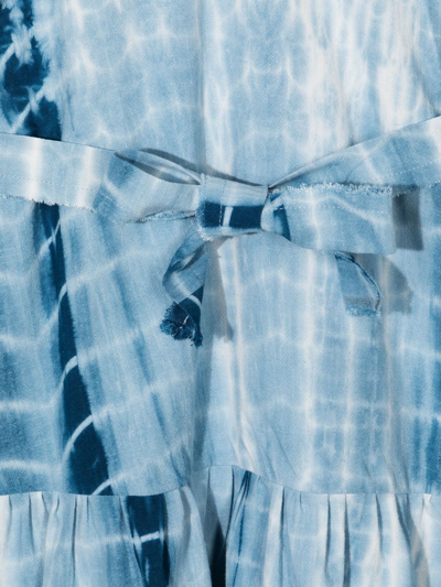 Little Bambah Tie-dye Linen Mini Dress In Blue