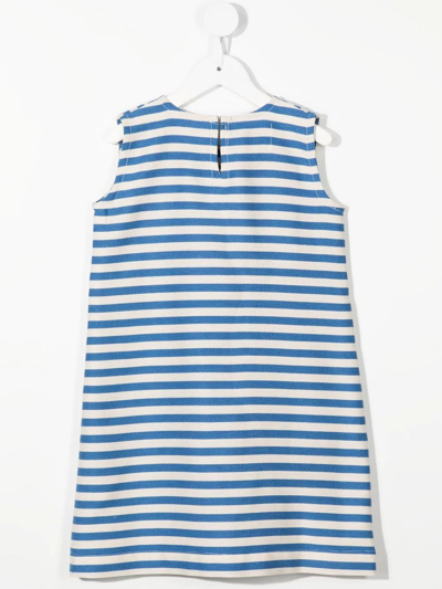 Shop Little Bambah Arayes Striped Mini Dress In Blue
