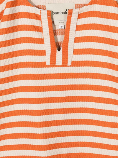 Little Bambah Striped Tassel-trim Dress In Orange