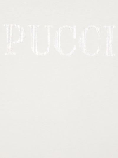 Shop Pucci Junior Logo-print Cotton T-shirt In Neutrals