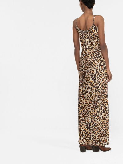 Shop Rabanne Leopard-print Maxi Dress In Neutrals