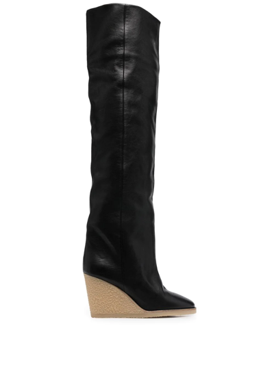 Shop Isabel Marant Tilin 90mm Wedge Boots In Black