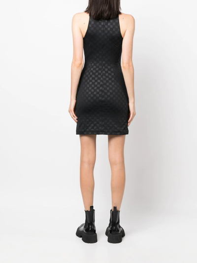 Shop Misbhv Lara Monogram-print Dress In Black