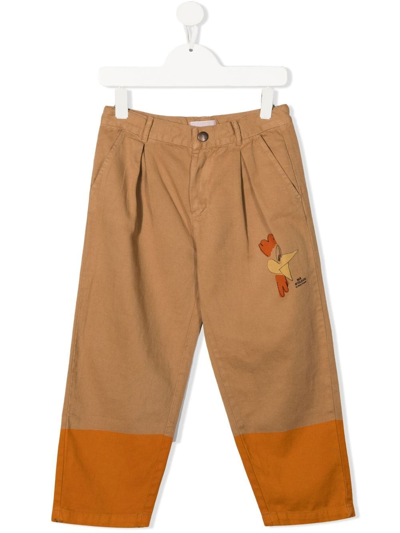 Shop Bobo Choses Graphic-print Straight Trousers In Brown