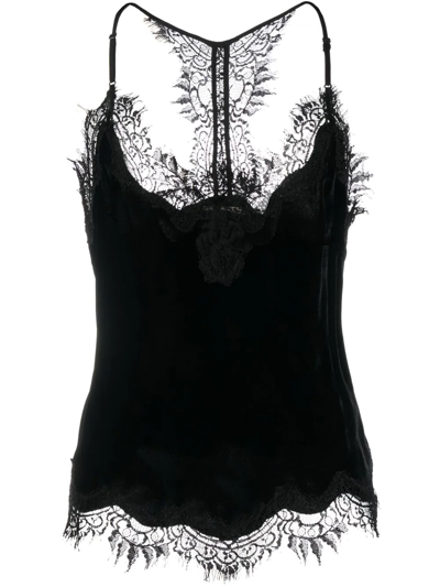 Shop Gold Hawk Lace-detail Camisole Top In Black