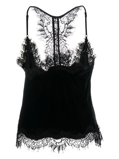 Shop Gold Hawk Lace-detail Camisole Top In Black