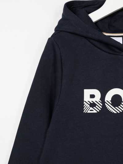 Shop Bosswear Logo Pullover Hoodie In Blue