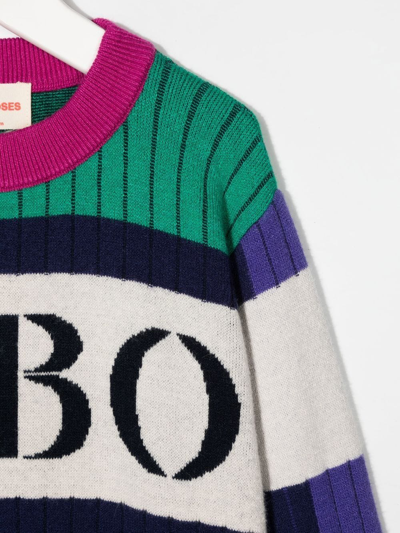 Shop Bobo Choses Intarsia-knit Long-sleeved Jumper In Blue