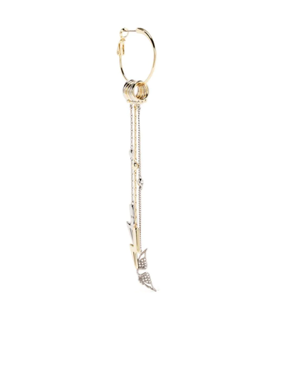 Shop Zadig & Voltaire Crystal-embellished Draped Earring In Gold