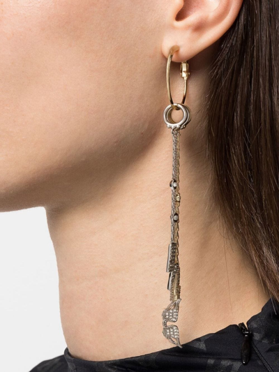 Shop Zadig & Voltaire Crystal-embellished Draped Earring In Gold