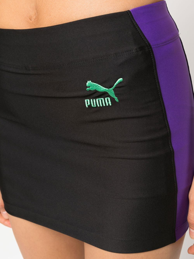 Shop Puma Embroidered Logo Mini Skirt In Black