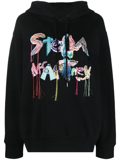 Shop Stella Mccartney Oversized Logo-collage Hoodie In Black