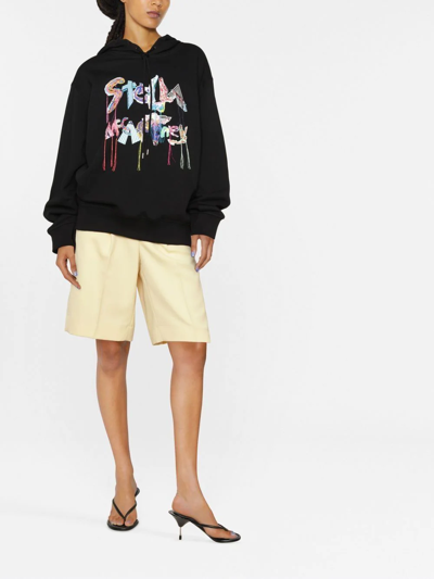 Stella Mccartney Oversized Logo-collage Hoodie In Black