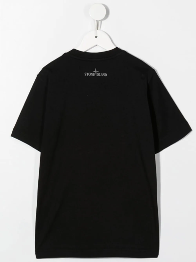 Shop Stone Island Junior Logo-print Cotton T-shirt In Black