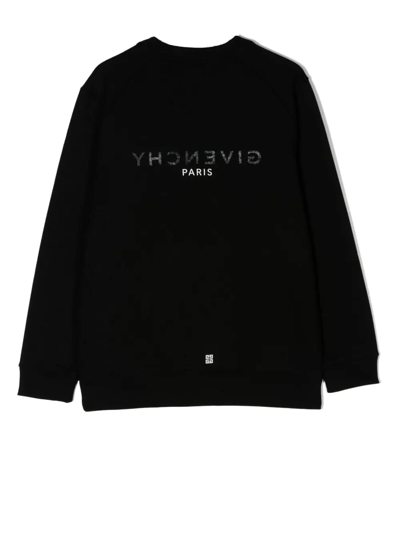 Shop Givenchy Logo-print Long-sleeve Sweatshirt In Black