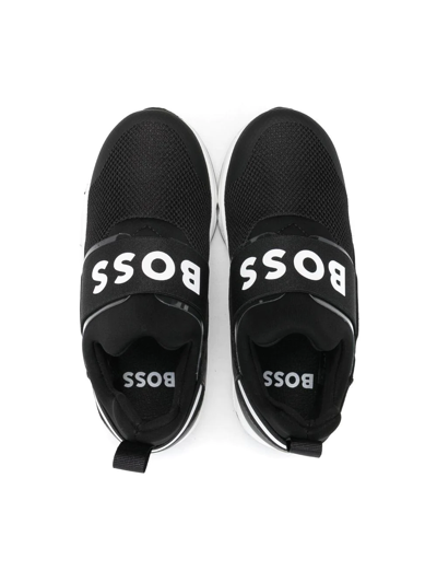 Shop Bosswear Logo-print Slip-on Sneakers In Black