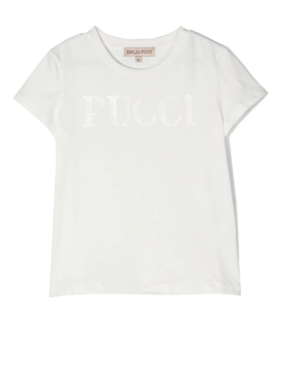 Shop Pucci Junior Logo-print Detail T-shirt In White