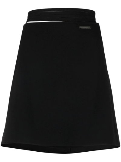 Shop Dsquared2 A-line Wrap-waist Mini Skirt In Black