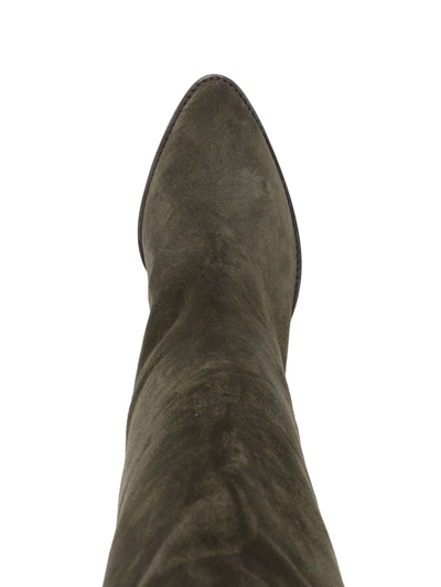 Shop Isabel Marant Rouxy Suede Knee-high Boots In Green