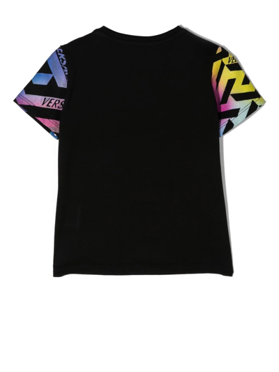 Shop Versace Logo-print Pattern T-shirt In Black