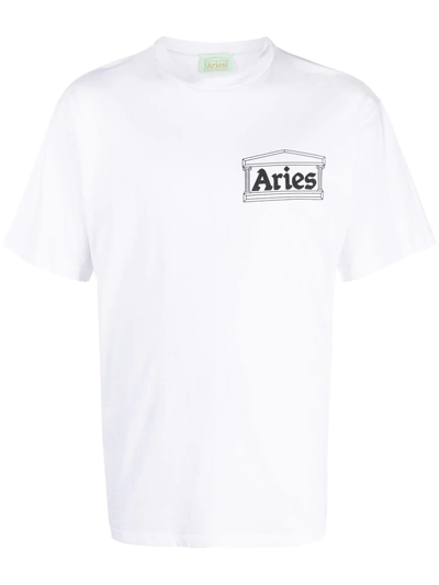Aries Art Trip Reverse Ss T-shirt In White
