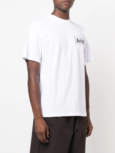 Aries Art Trip Reverse Ss T-shirt In White