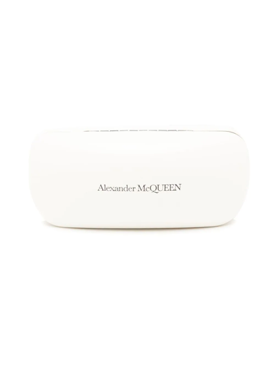 Alexander Mcqueen Graffiti-print Square-frame Sunglasses In Black