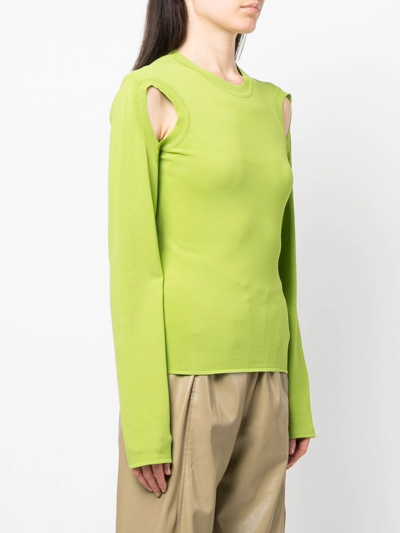 Shop Low Classic Cut-out Knitted Jumper In Green