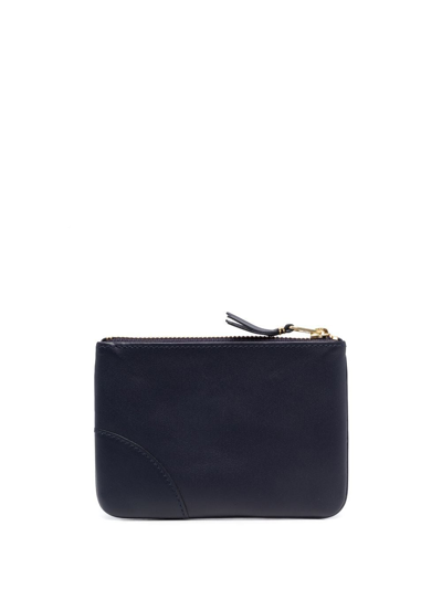 Shop Comme Des Garçons Zipped Leather Coin Wallet In Blue