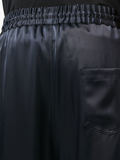 Shop Nanushka Elasticated-waist Cropped Trousers In Blue