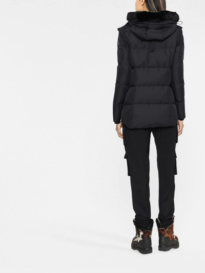 Moose Knuckles Feather-down Shearling-lined Jacket In Black