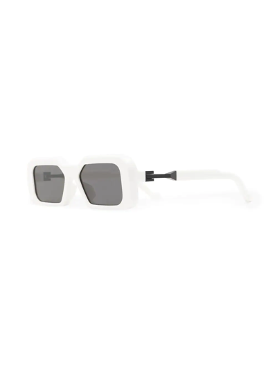 Shop Vava Eyewear Tinted-lens Rectangle-frame Sunglasses In White