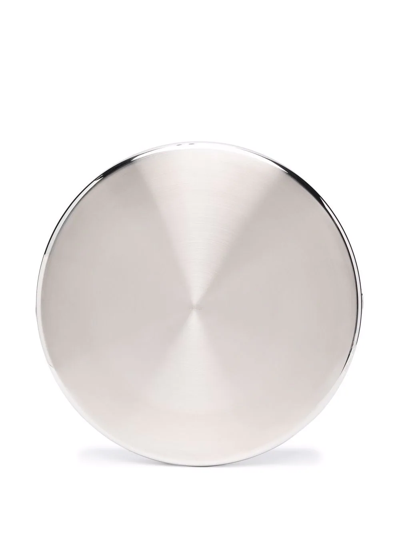 Shop Christofle Oh De  40cm Stainless Steel Round Tray In Silver