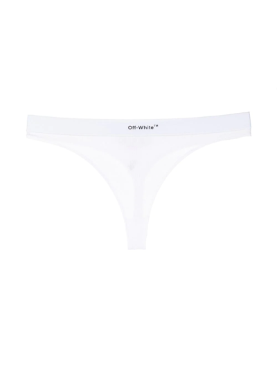 Shop Off-white Logo-band Thongs (pack Of Two) In White