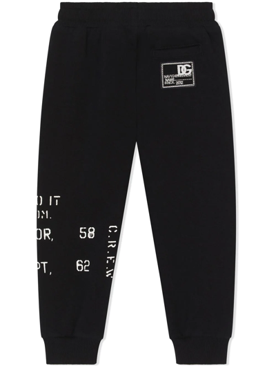 Dolce & Gabbana Sailor-slogan Nautical Track-pant In Blue