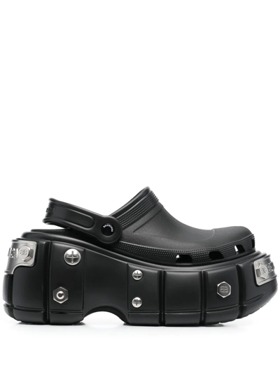 Shop Balenciaga X Crocs Hardcrocs Sandals In Black