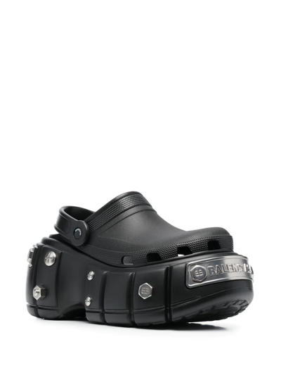 Shop Balenciaga X Crocs Hardcrocs Sandals In Black