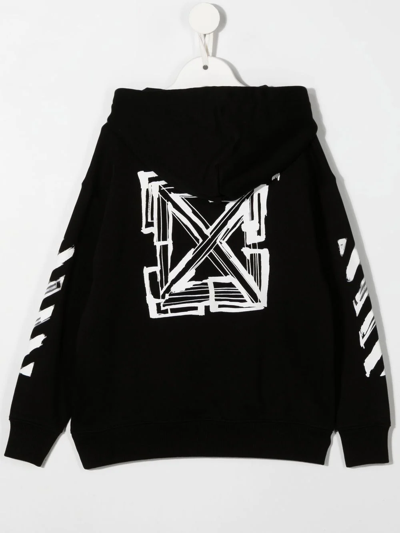 Shop Off-white Arrows-motif Cotton Hoodie In Black