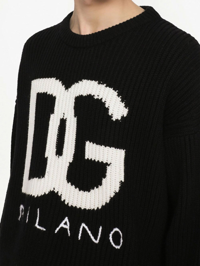 Shop Dolce & Gabbana Cashmere Sweater With Logo In Black