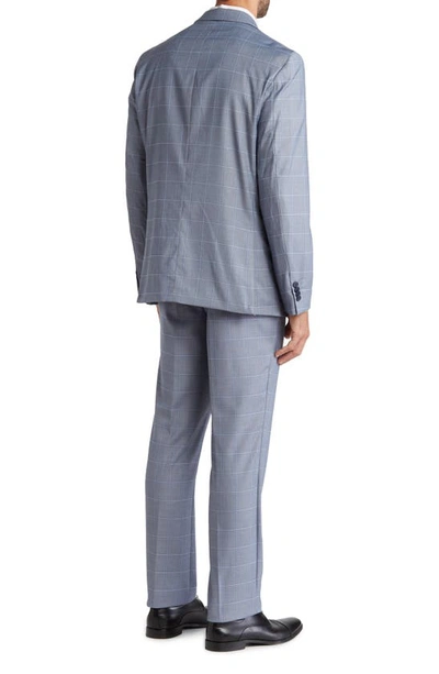 Shop Savile Row Co Hoxton Blue Windowpane Two-button Notch Lapel Suit