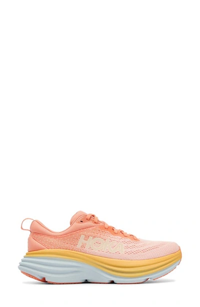 Shop Hoka Bondi 8 Running Shoe In Shell Coral / Peach Parfait