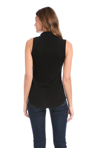 Shop Karen Kane Sleeveless Drape Neck Top In Black