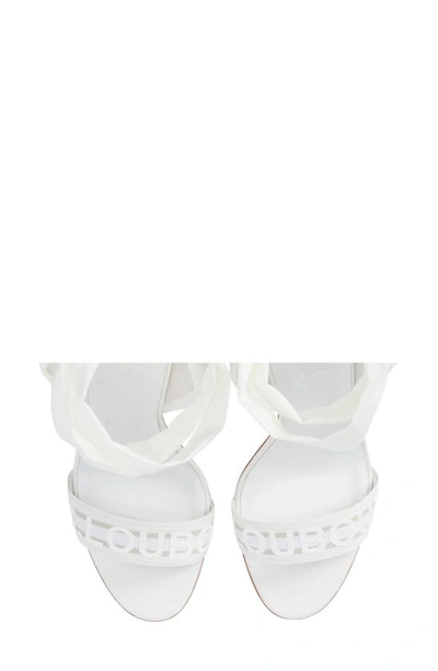 Shop Christian Louboutin Wind Around Ankle Wrap Sandal In White/ Beige