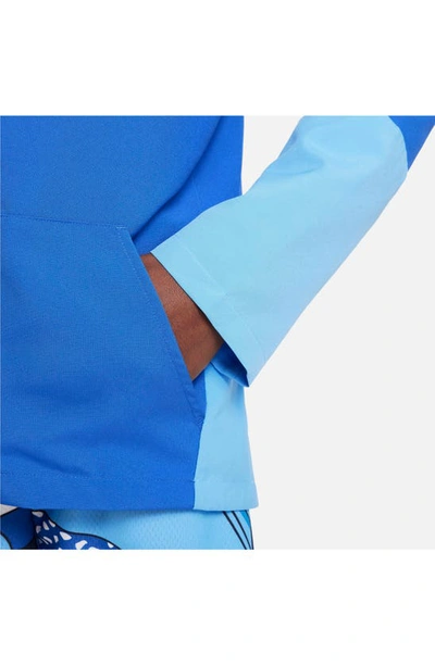 Shop Nike Kids' Dri-fit Woven Training Jacket In Royal/ University Blue/ White