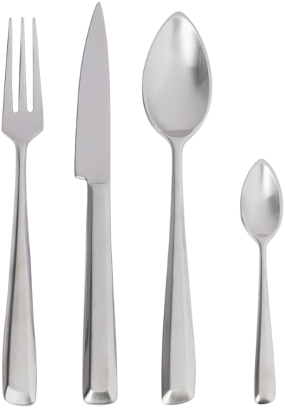 Ann Demeulemeester Stainless Steel Serax Edition Zoë Matt Cutlery Set In Zoe Matt (silver)