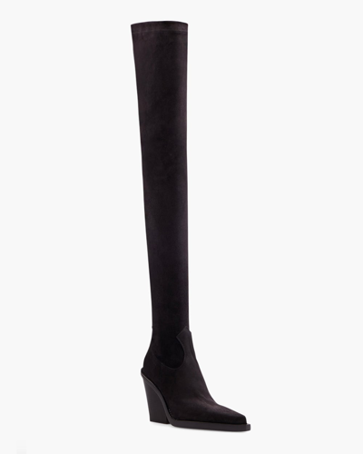 Shop Paris Texas Vegas Over The Knee Boots In Off Black
