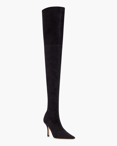 Shop Paris Texas Suede Mama Over-the-knee Boots In Black