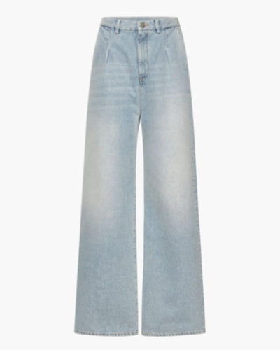 Shop Loulou Studio Wide-leg Attu Jeans In Washed Light Blue