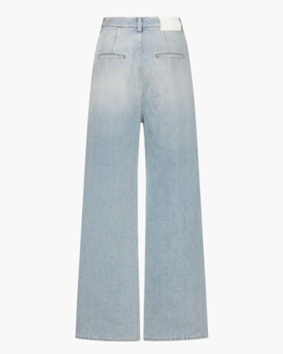 Shop Loulou Studio Wide-leg Attu Jeans In Washed Light Blue