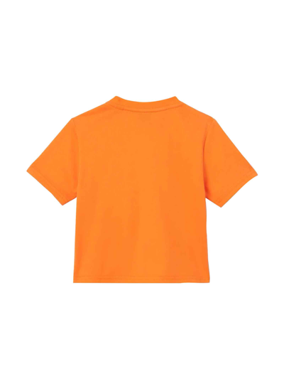 Shop Burberry Orange T-shirt Baby Boy . In Arancio
